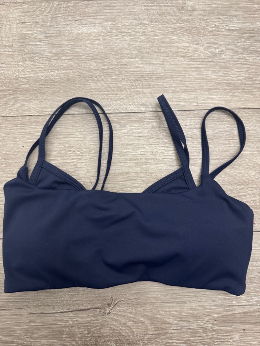 Navy Double-Strap Light Support Sports Bralette